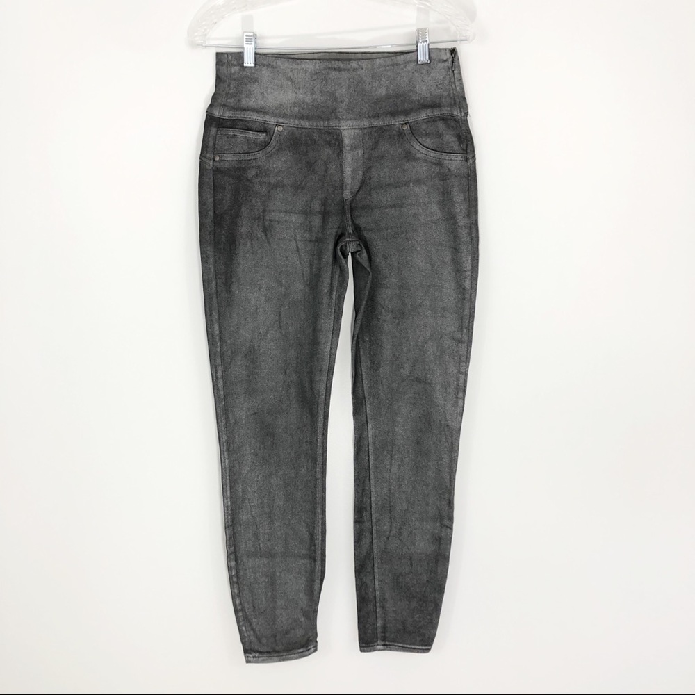 Spanx Pewter Waxed Denim Solace Shimmer M